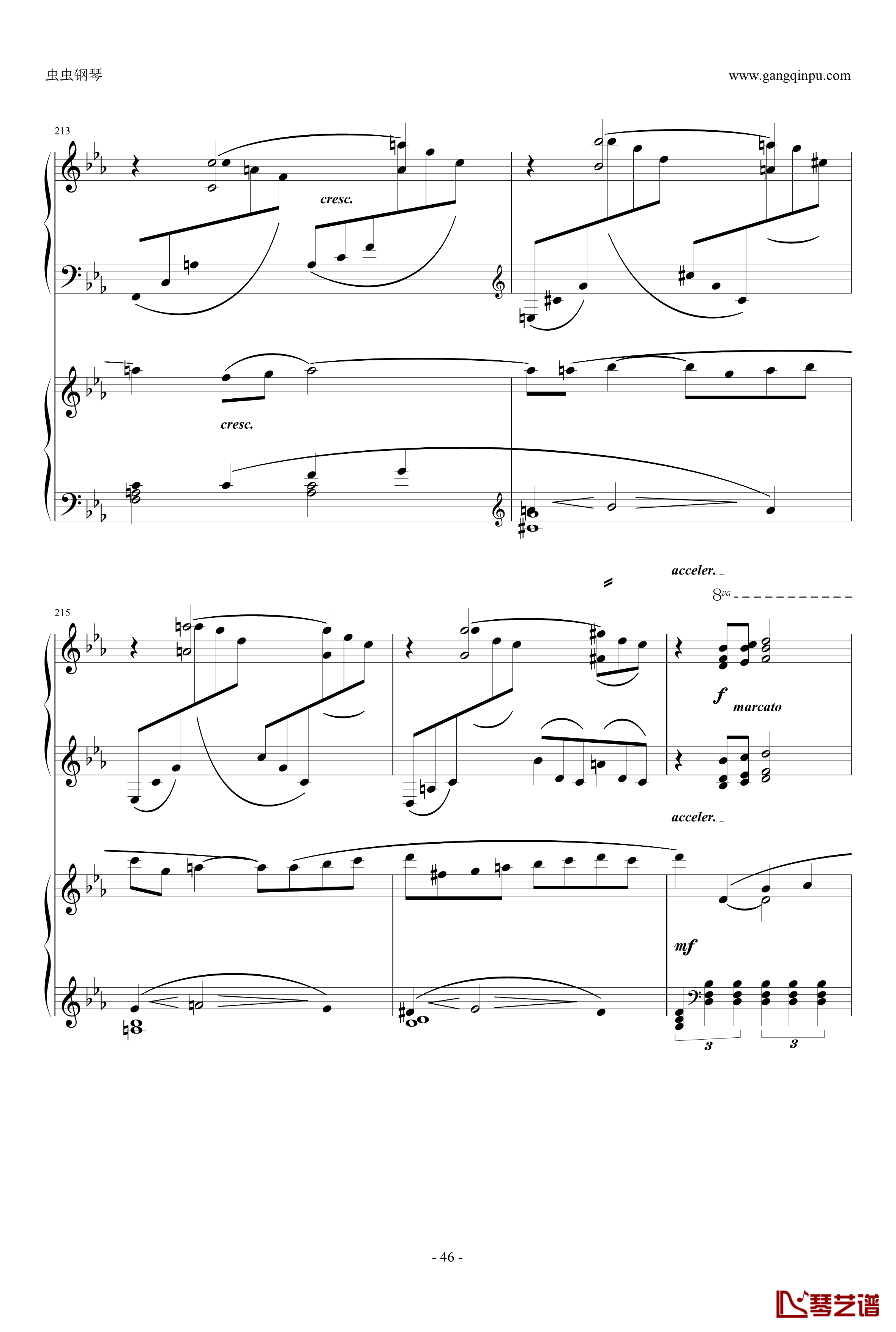 c小调第2钢琴协奏曲钢琴谱-拉赫马尼若夫46