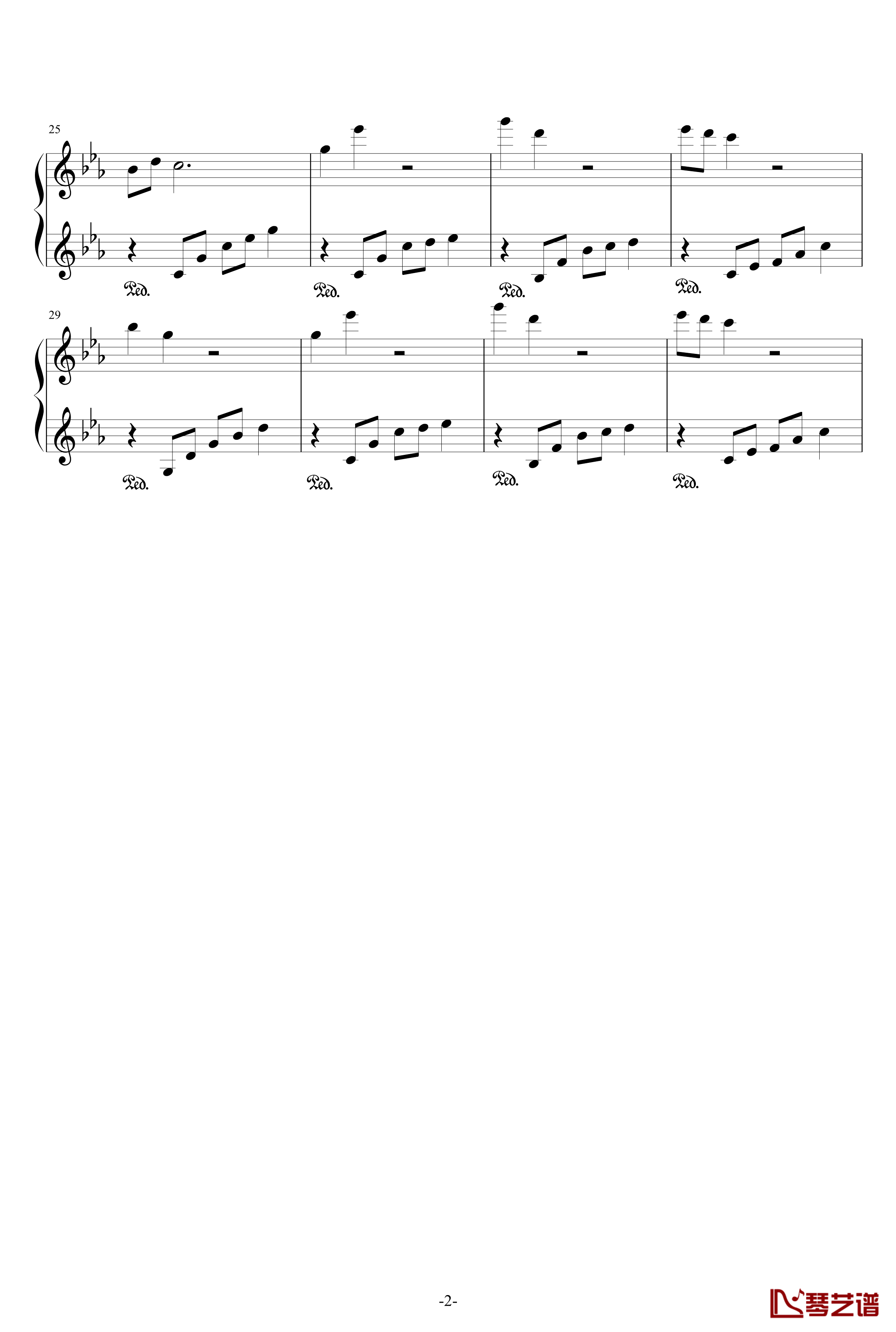 悲伤钢琴曲钢琴谱-1-李羽2