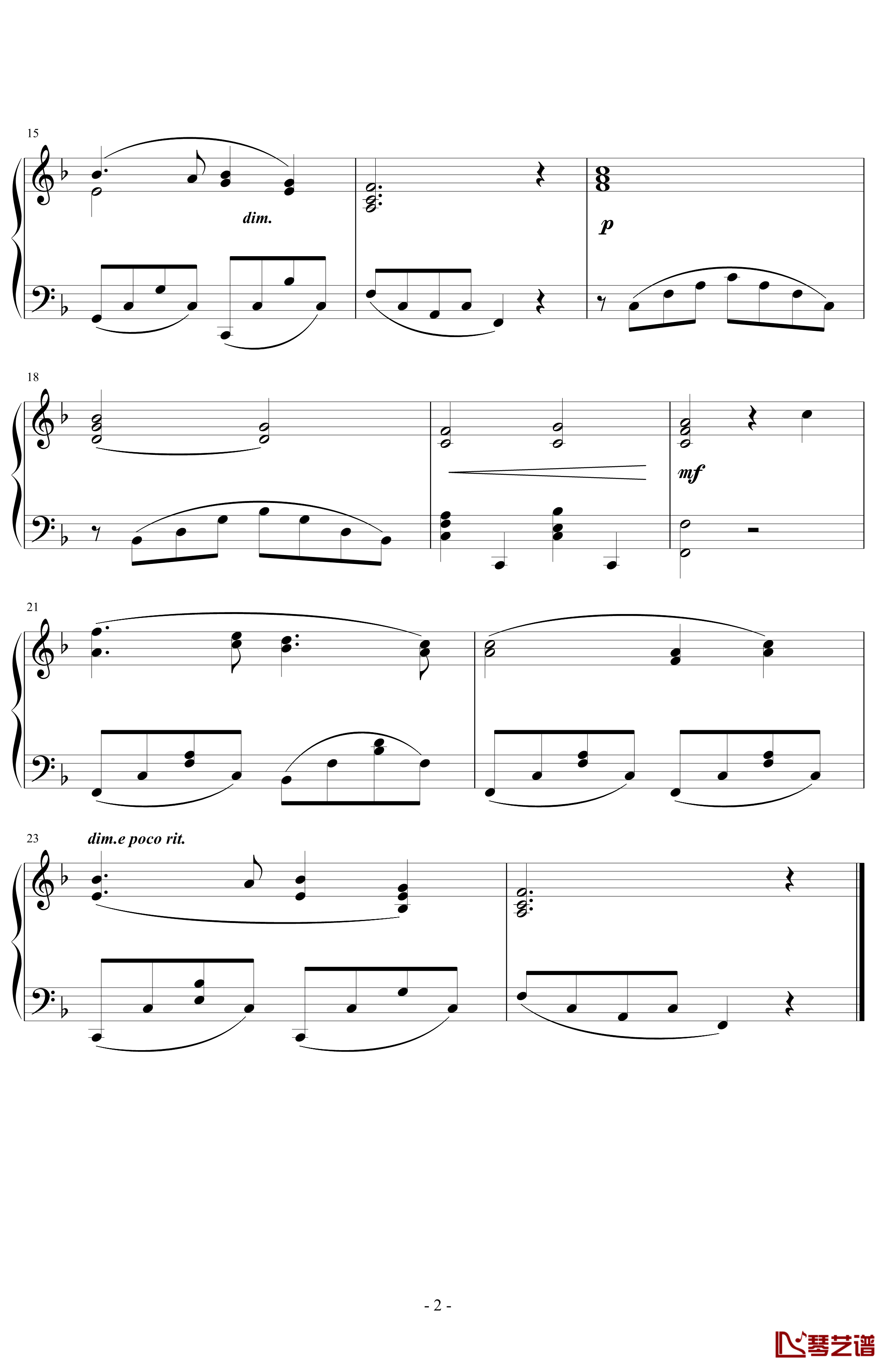 可爱的家钢琴谱-毕夏普2