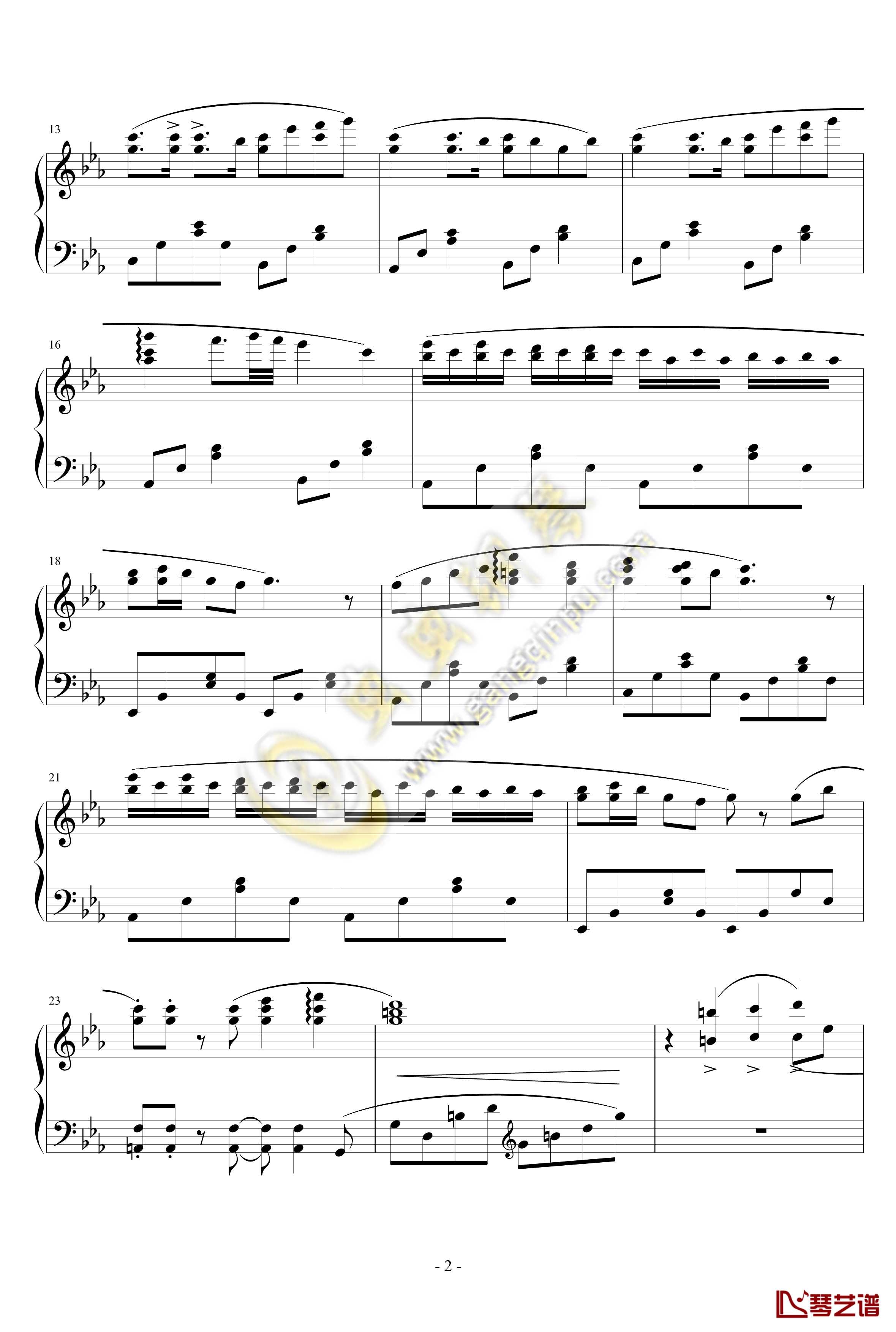 千本樱钢琴谱-改编自口哨版的钢琴独奏-初音未来2