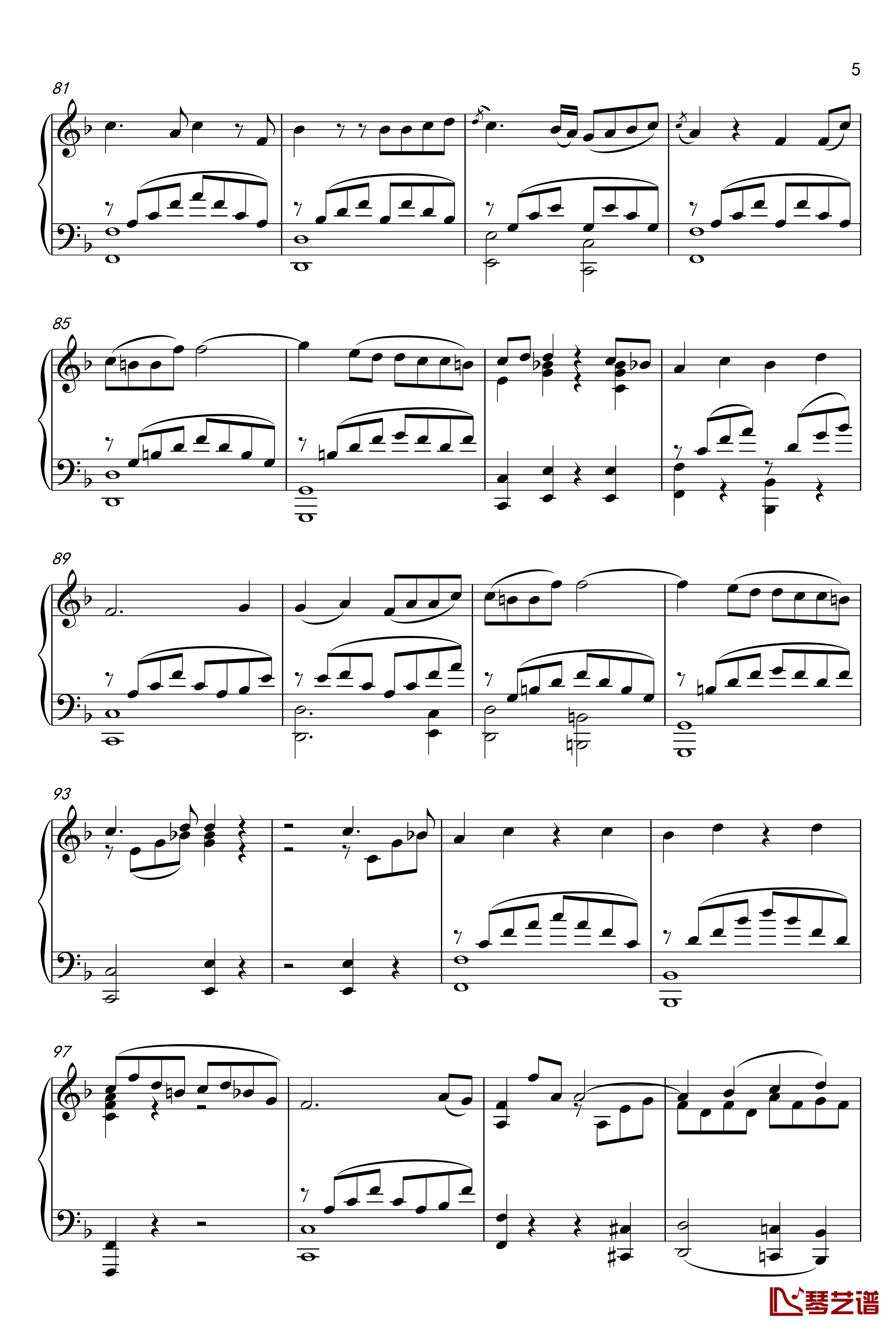 夜晚的奥秘钢琴谱-莫扎特5
