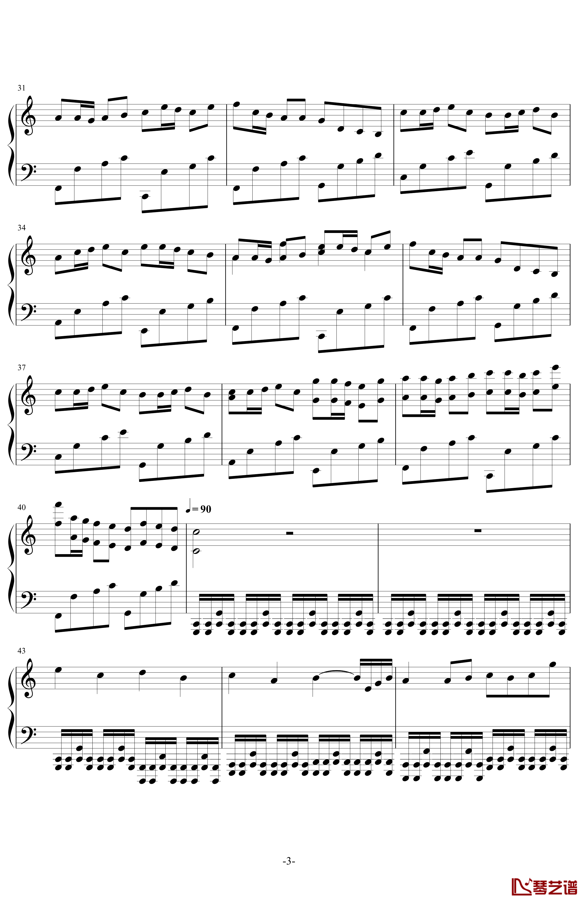 卡农钢琴谱-帕赫贝尔-Pachelbel-钢琴版摇滚3