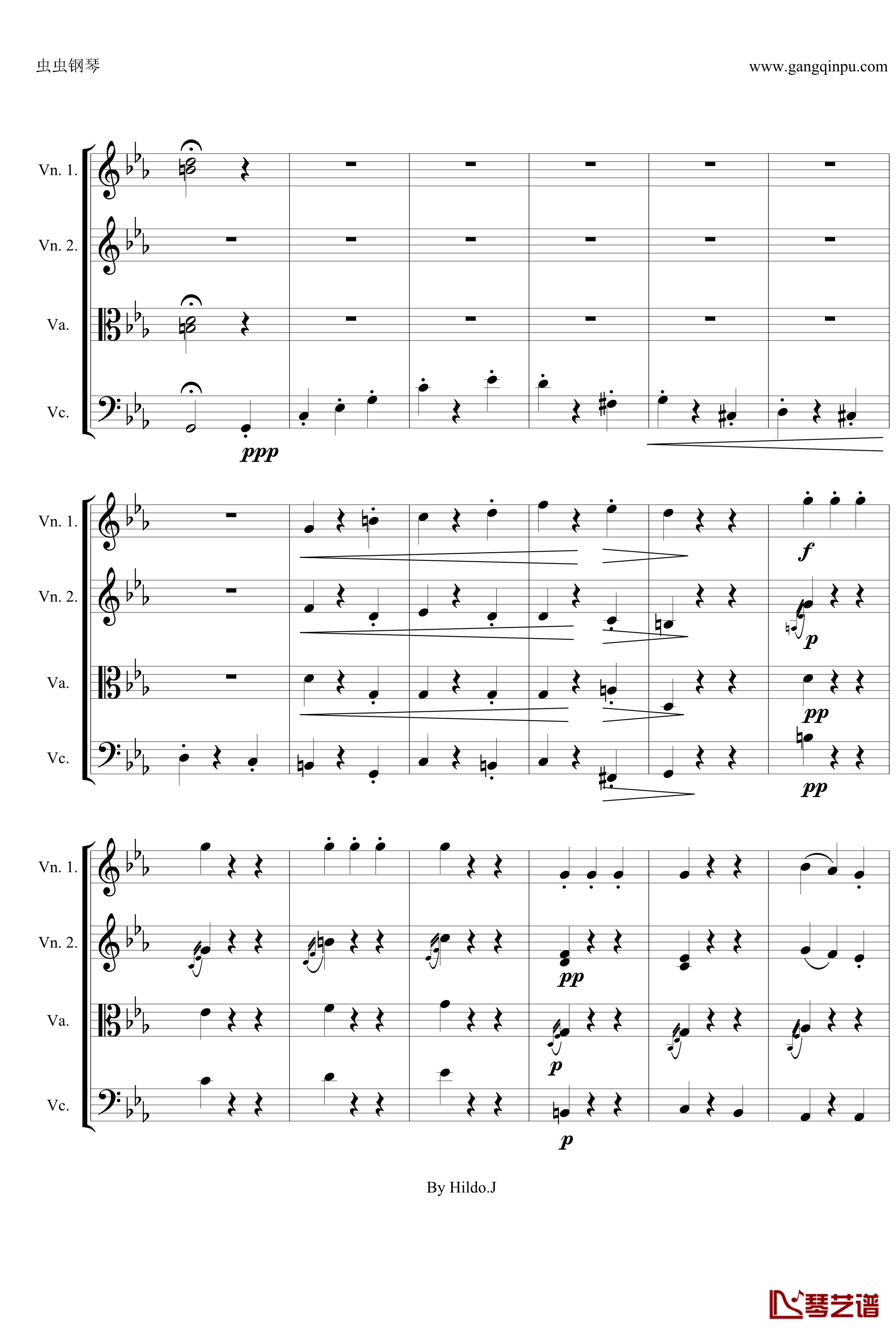 命运交响曲第三乐章钢琴谱-弦乐版-贝多芬-beethoven17