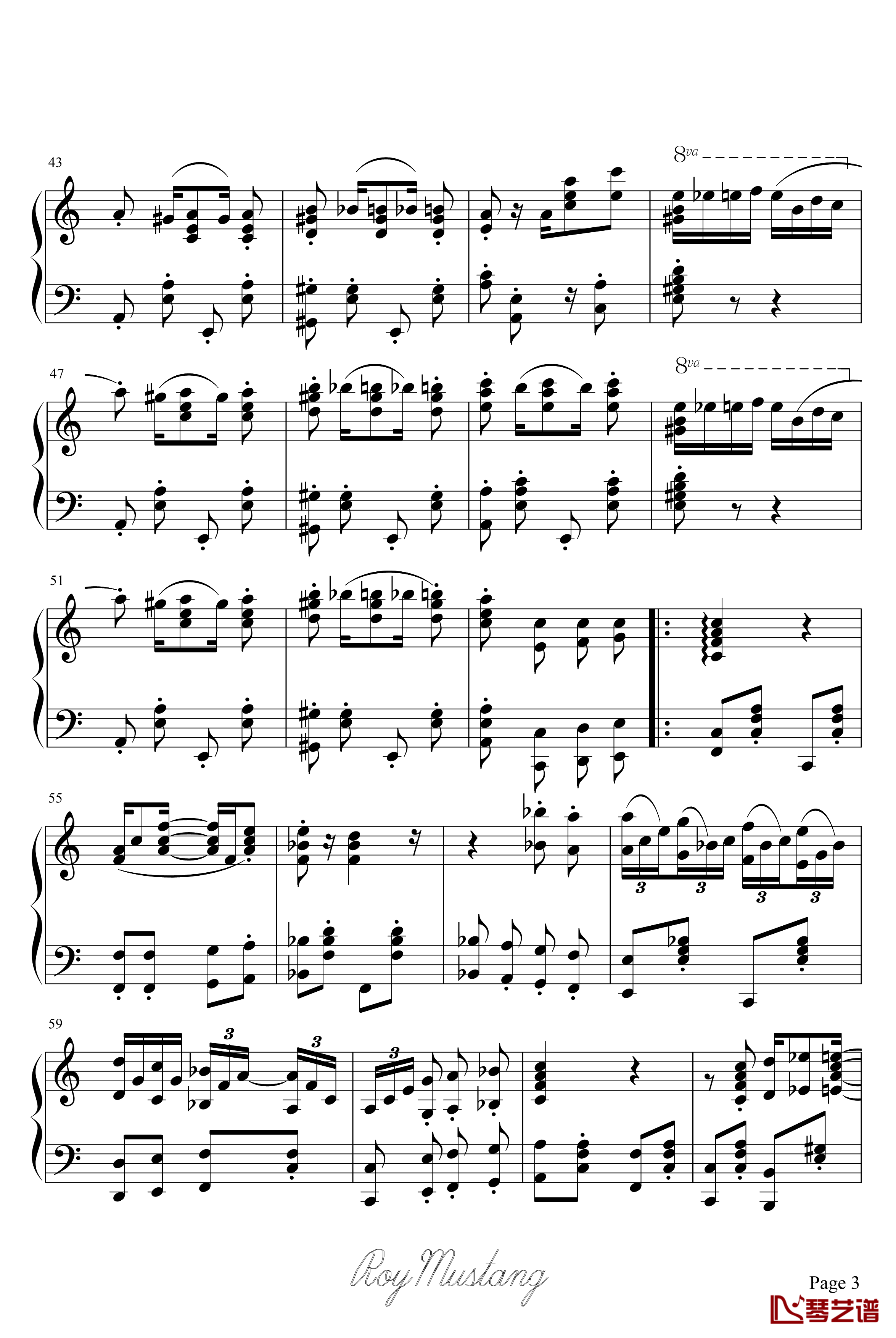 致爱丽丝钢琴谱-爵士·改-贝多芬-beethoven3