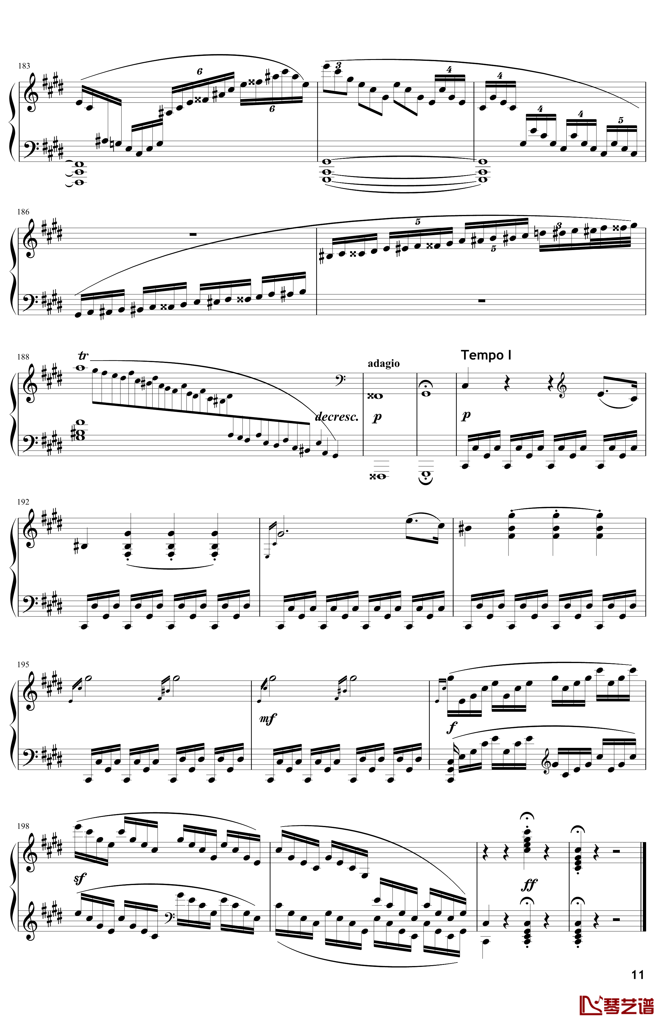 月光钢琴谱-奏鸣曲-贝多芬-beethoven11