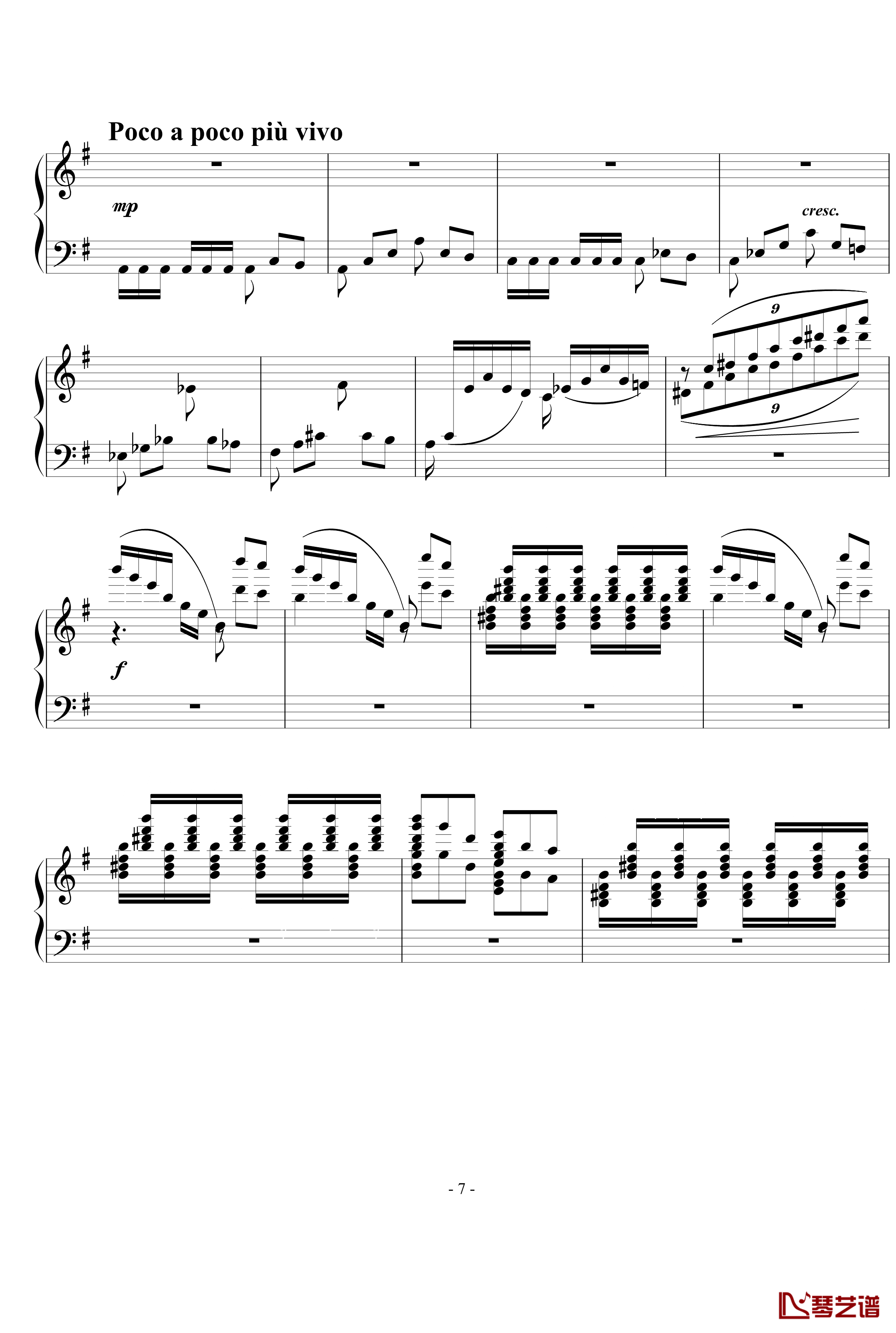 小随想曲钢琴谱-西贝柳斯7
