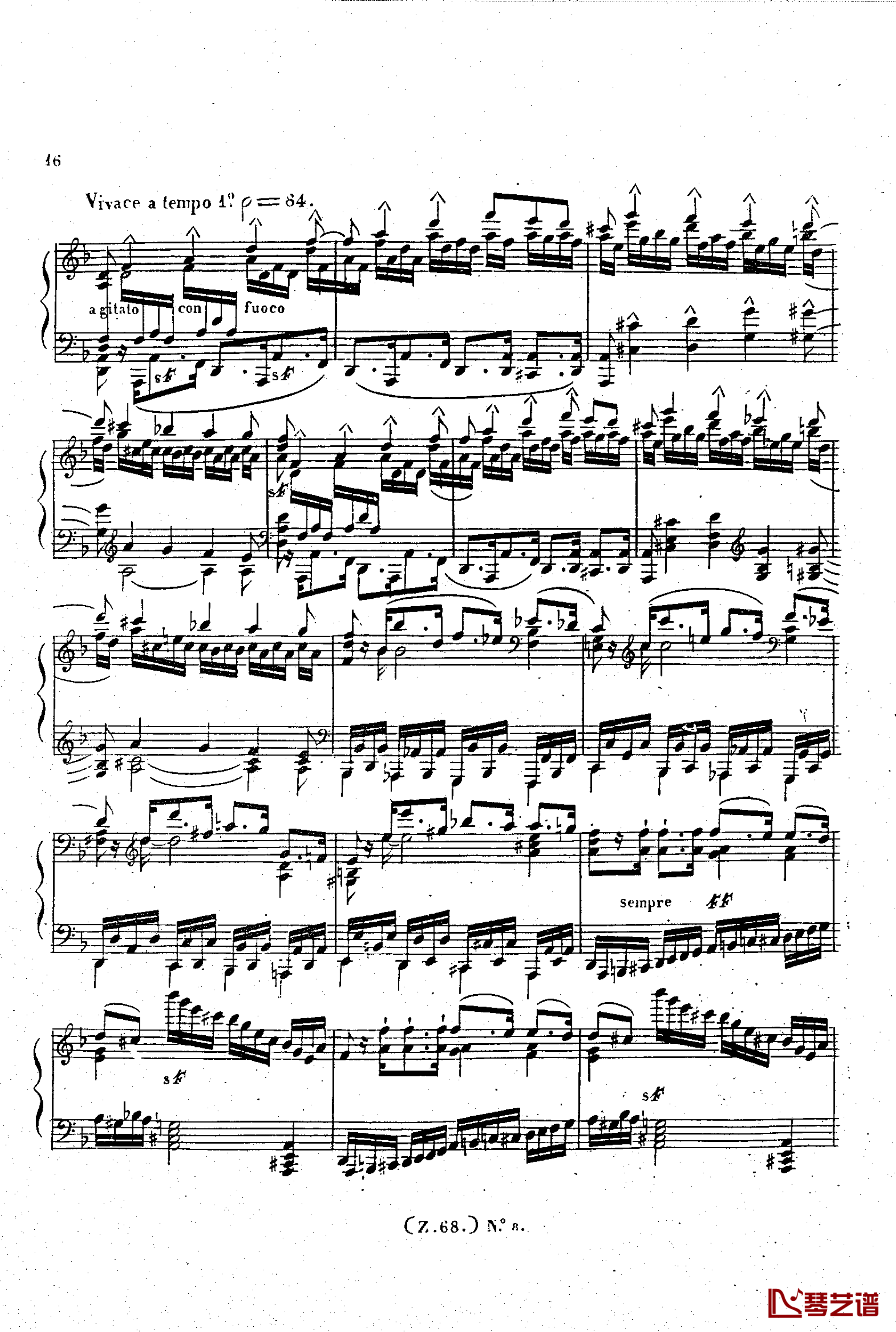  d小调第六钢琴奏鸣曲 Op.124钢琴谱-车尔尼-Czerny17