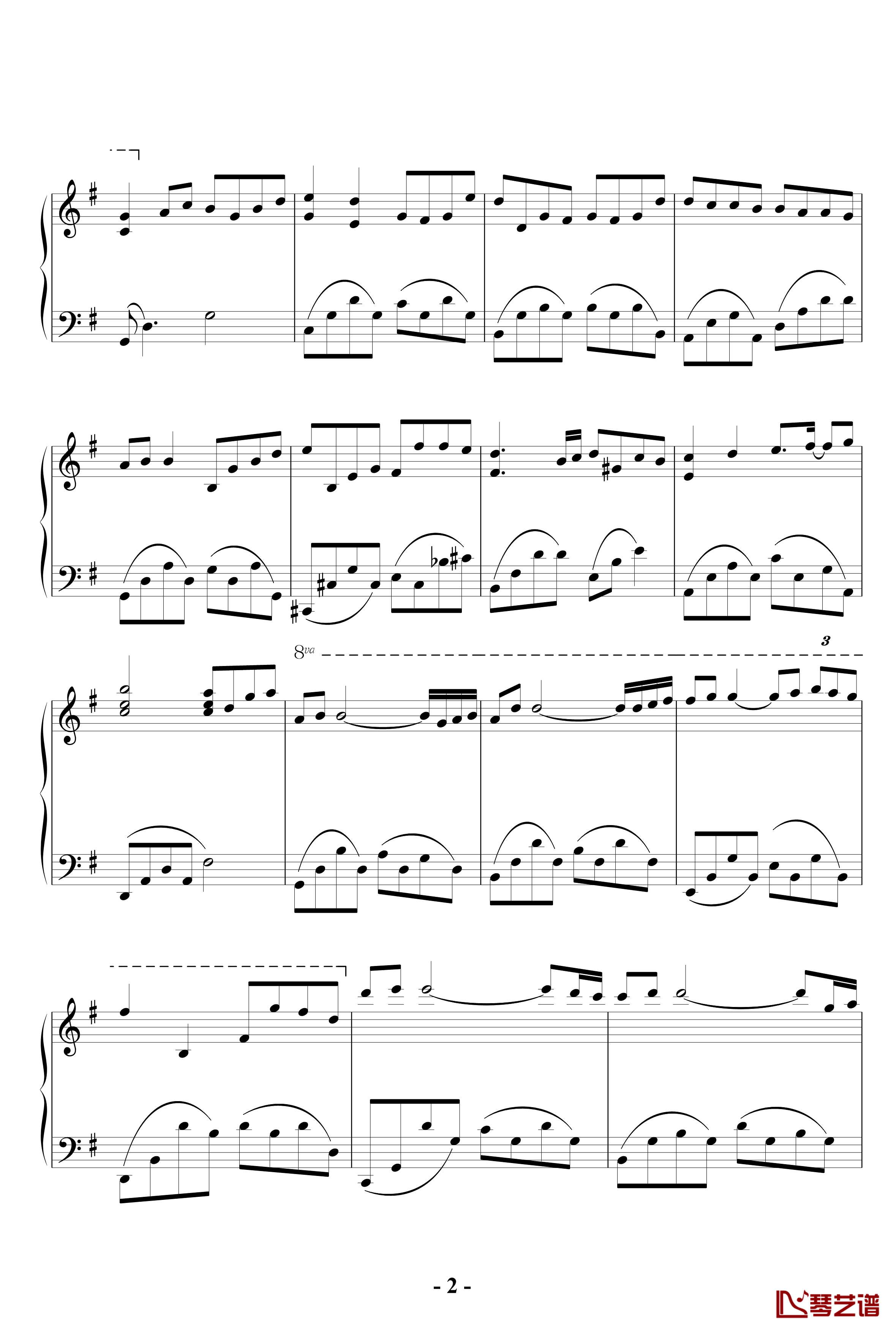 kiss  the rain钢琴谱 简化版-Yiruma2