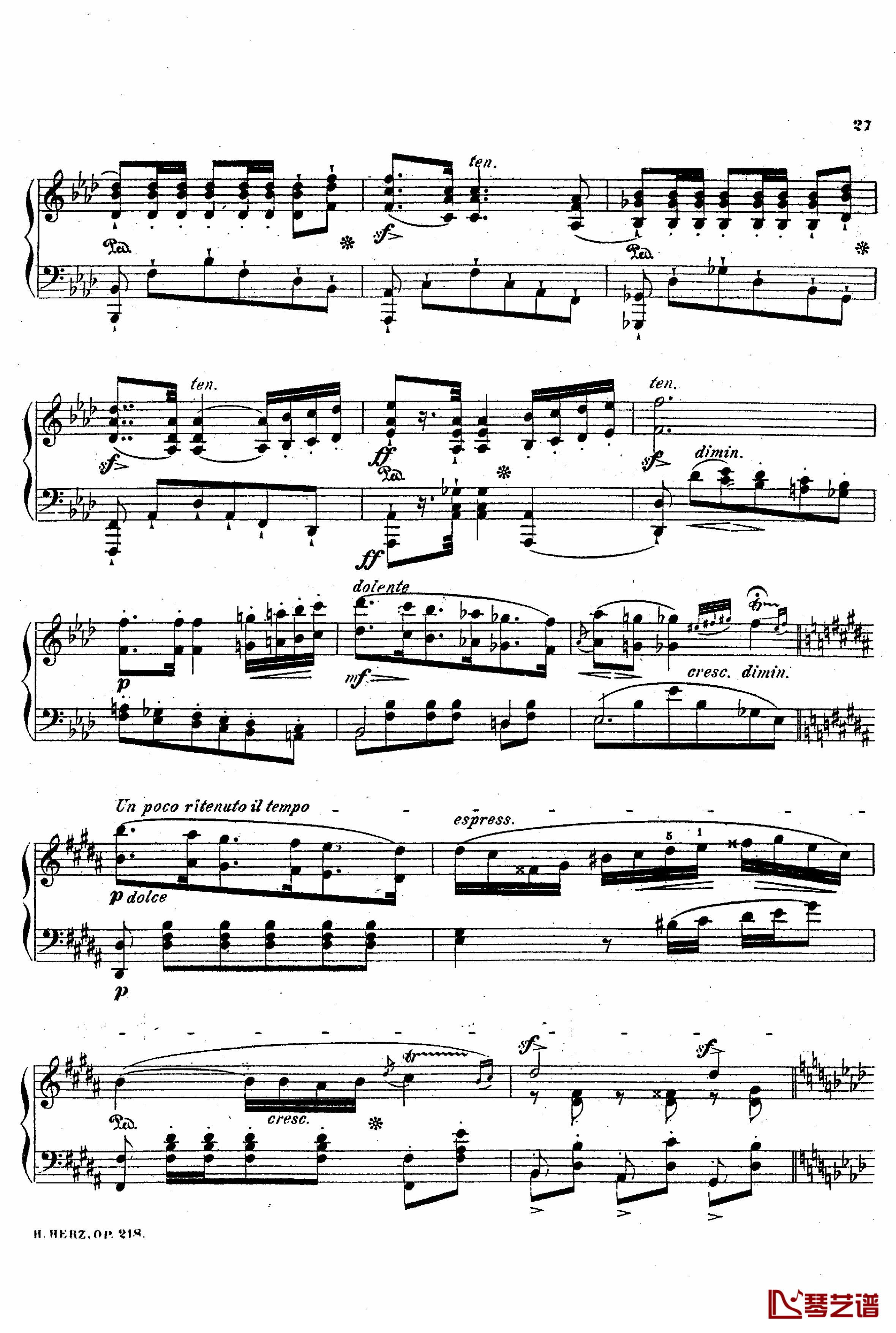 降A大调第八钢琴协奏曲Op.218钢琴谱-赫尔兹26