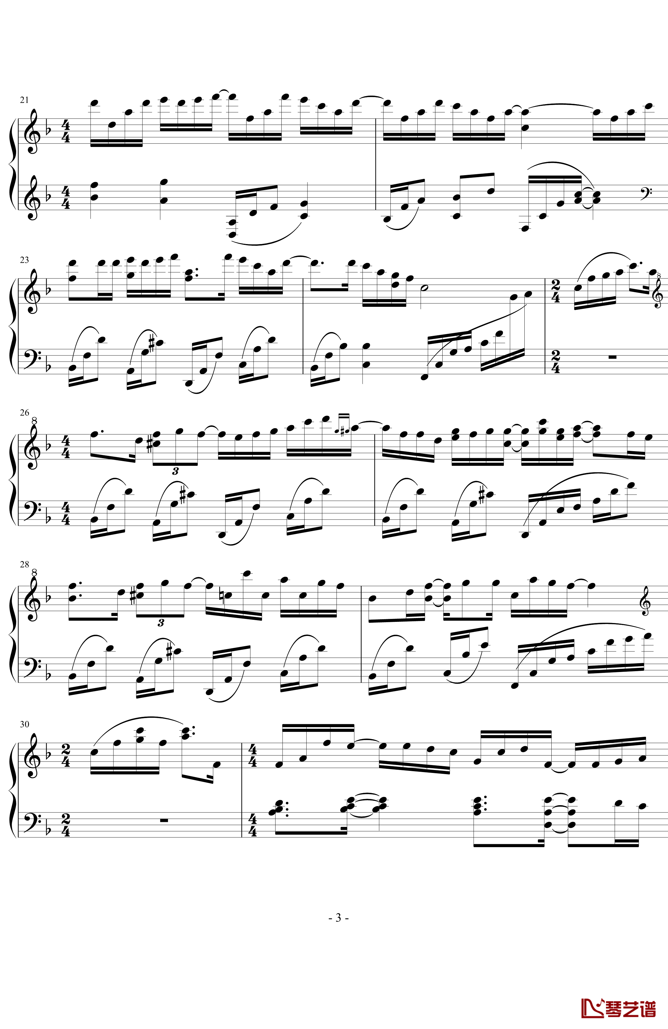 夜空的彼岸钢琴谱-第二次修正版-加羽沢美浓3