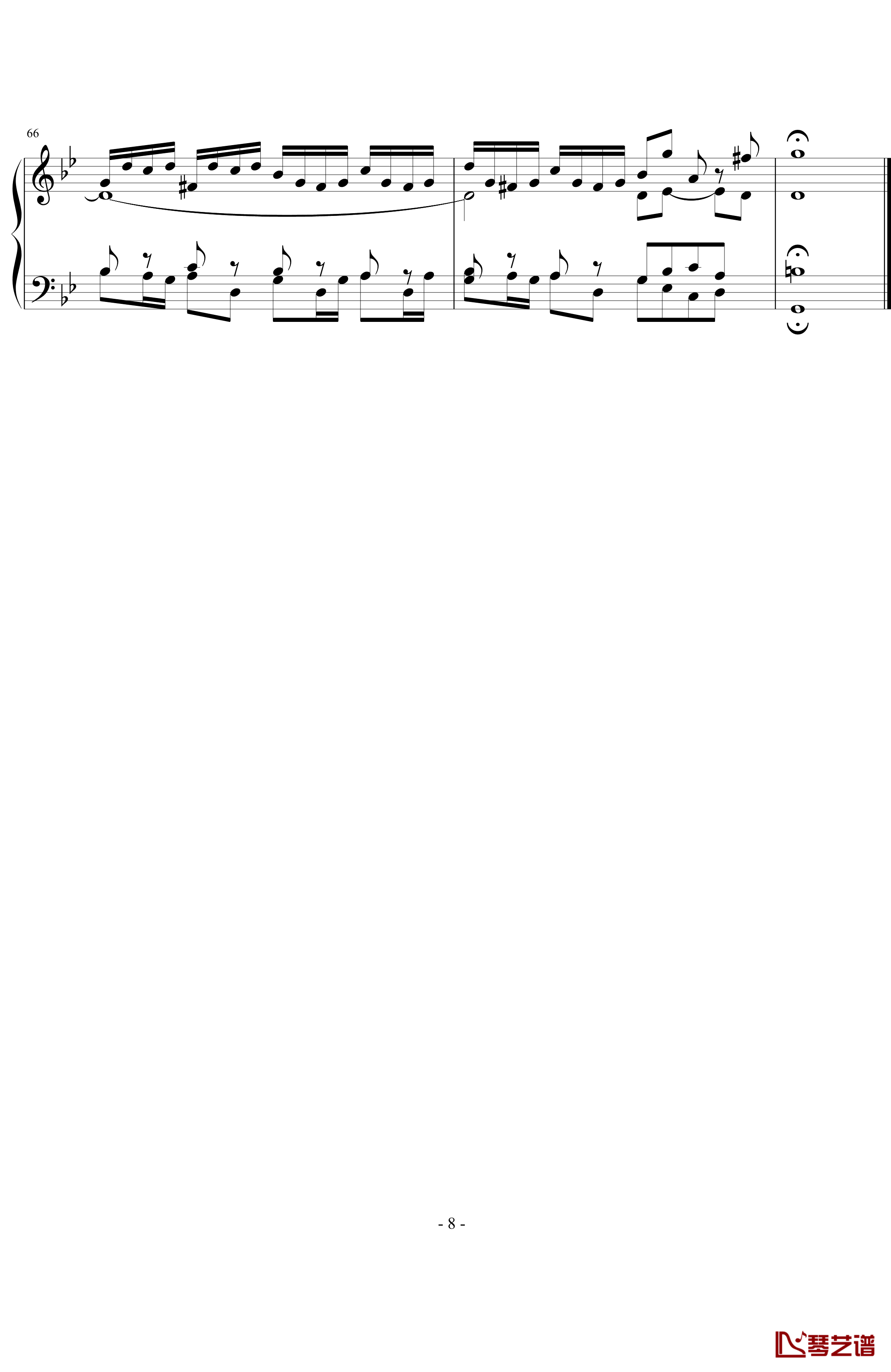 G小调赋格BWV578钢琴谱-巴赫-P.E.Bach8