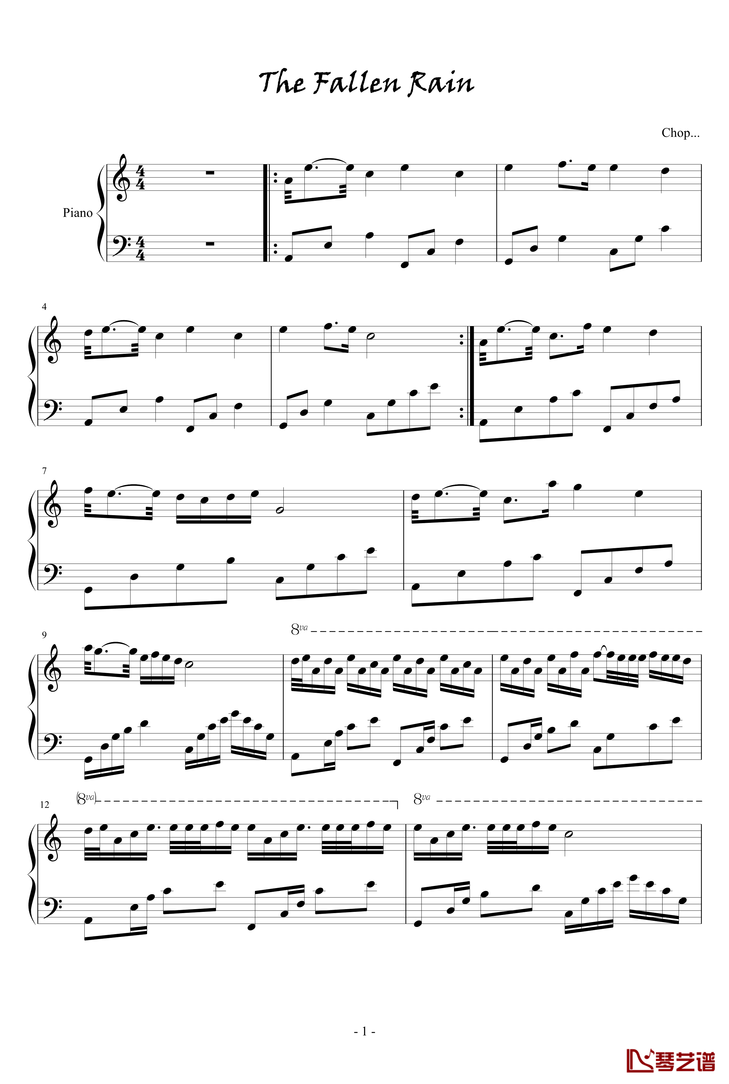 The Fallen Rain钢琴谱-Chopinist1
