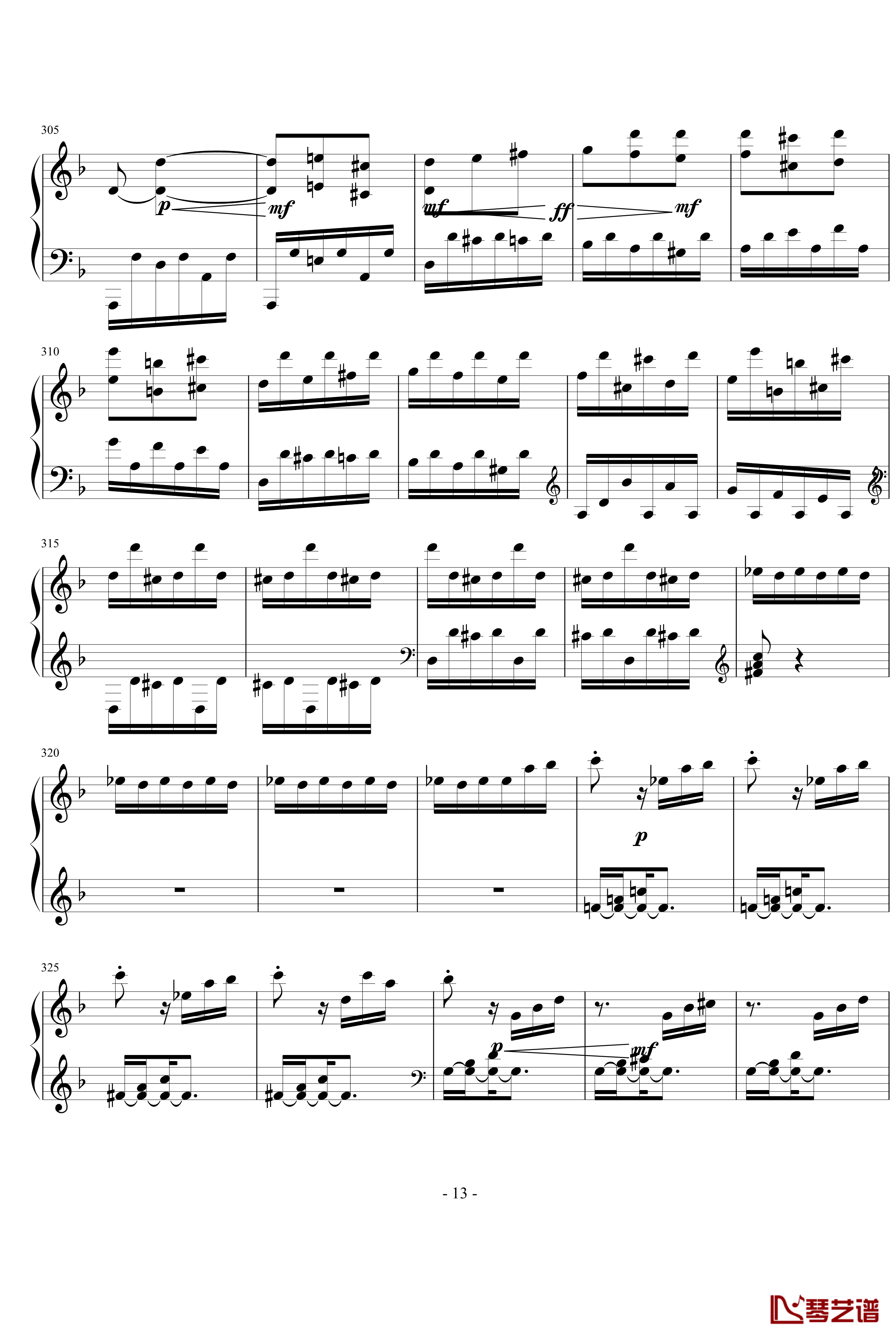 暴风雨第三乐章钢琴谱-贝多芬-beethoven13