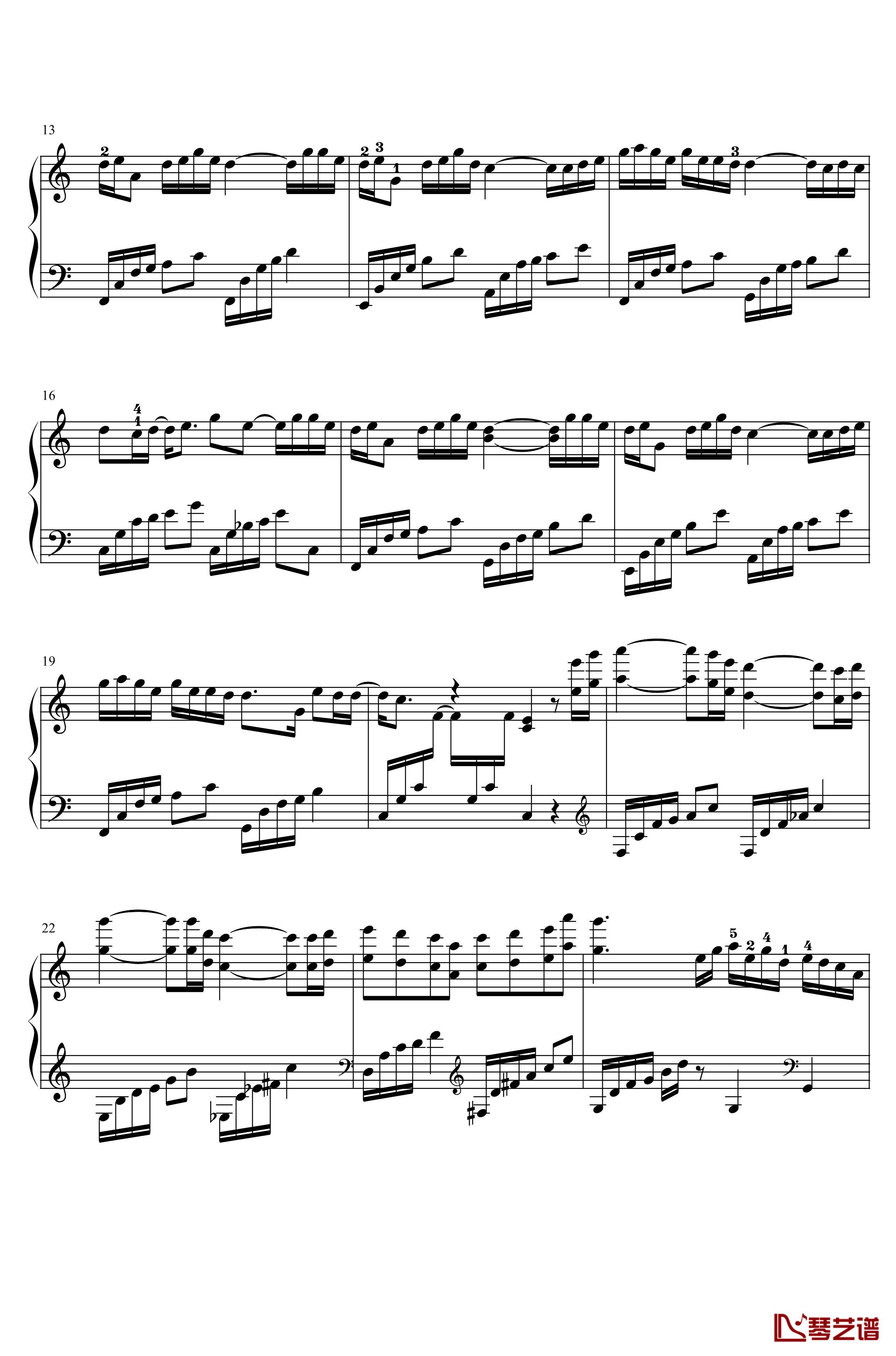青花瓷钢琴谱-精致简化实用版-周杰伦2