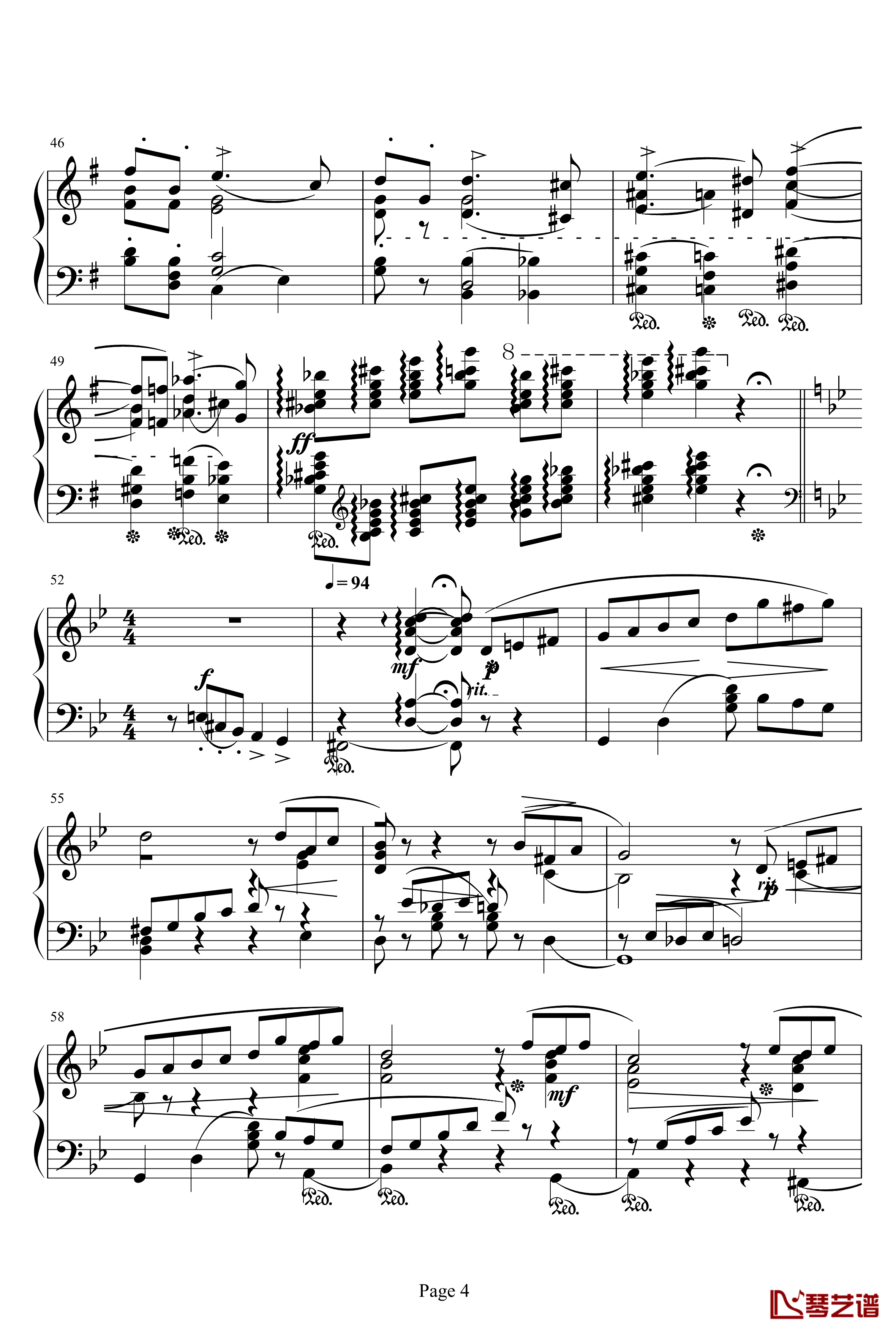 六月船歌钢琴谱-柴科夫斯基-Peter Ilyich Tchaikovsky4