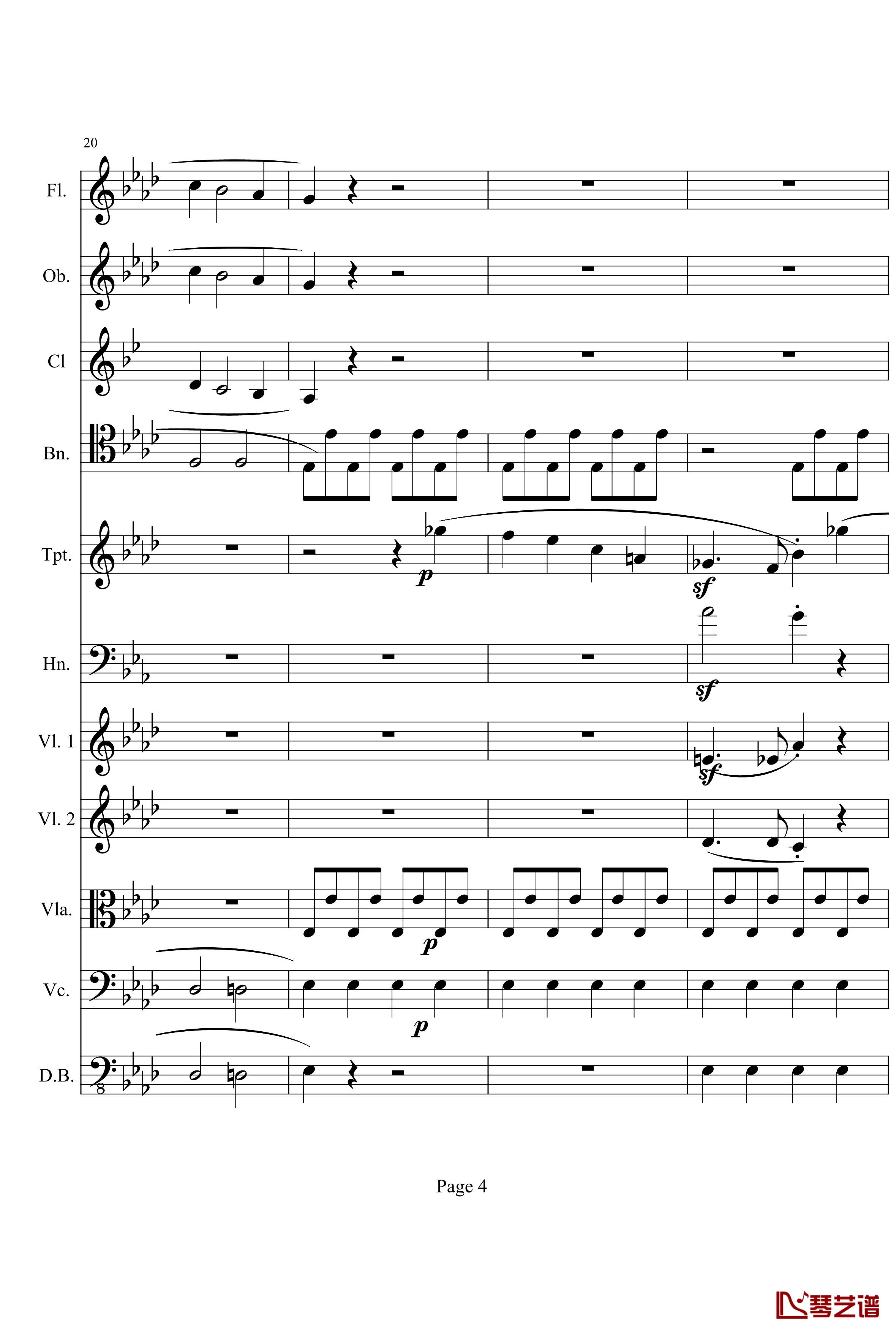 奏鸣曲之交响钢琴谱-第1首-Ⅰ-贝多芬-beethoven4
