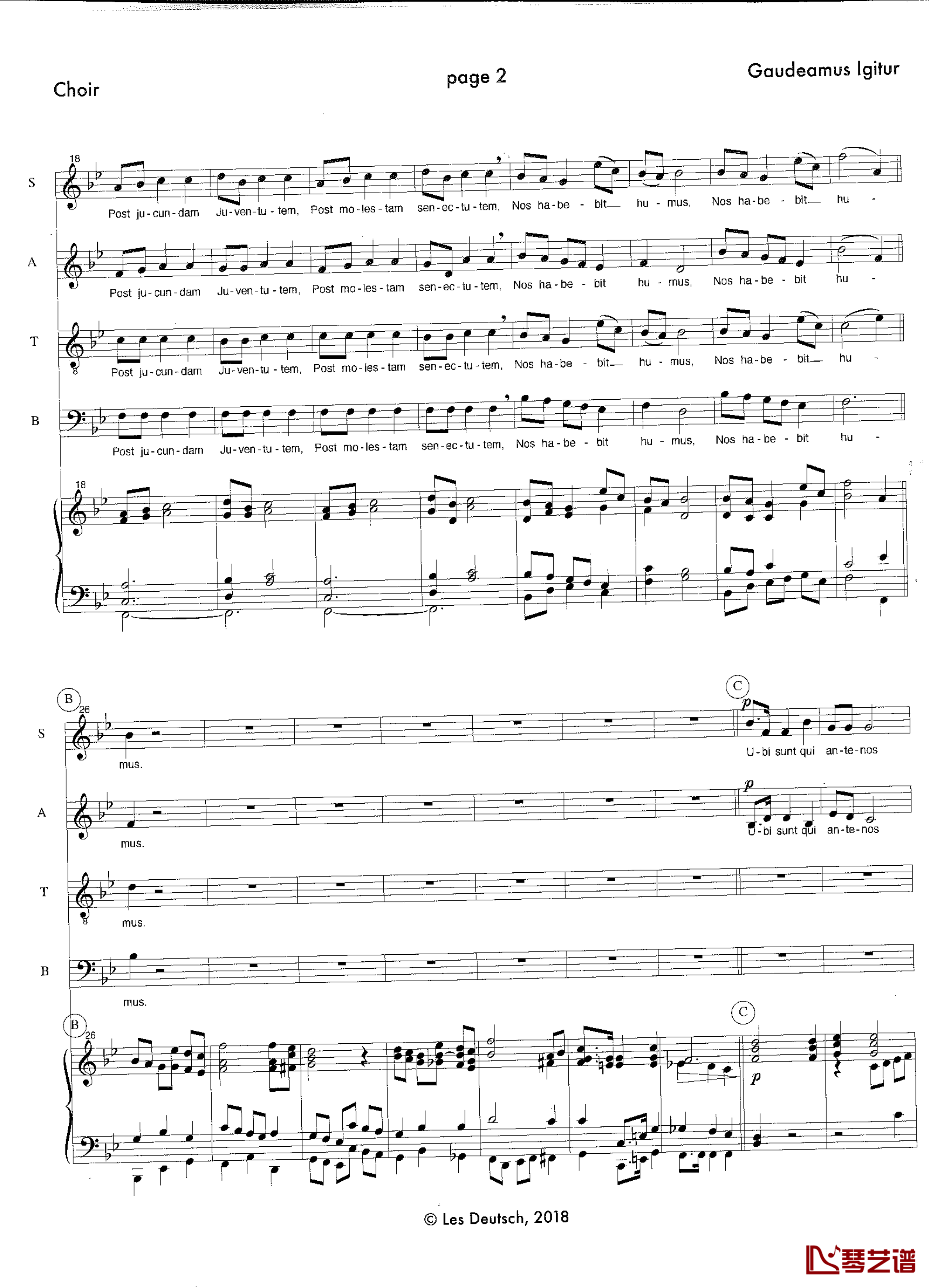 Gaudeamus Igitur钢琴谱-Les Deutsch2