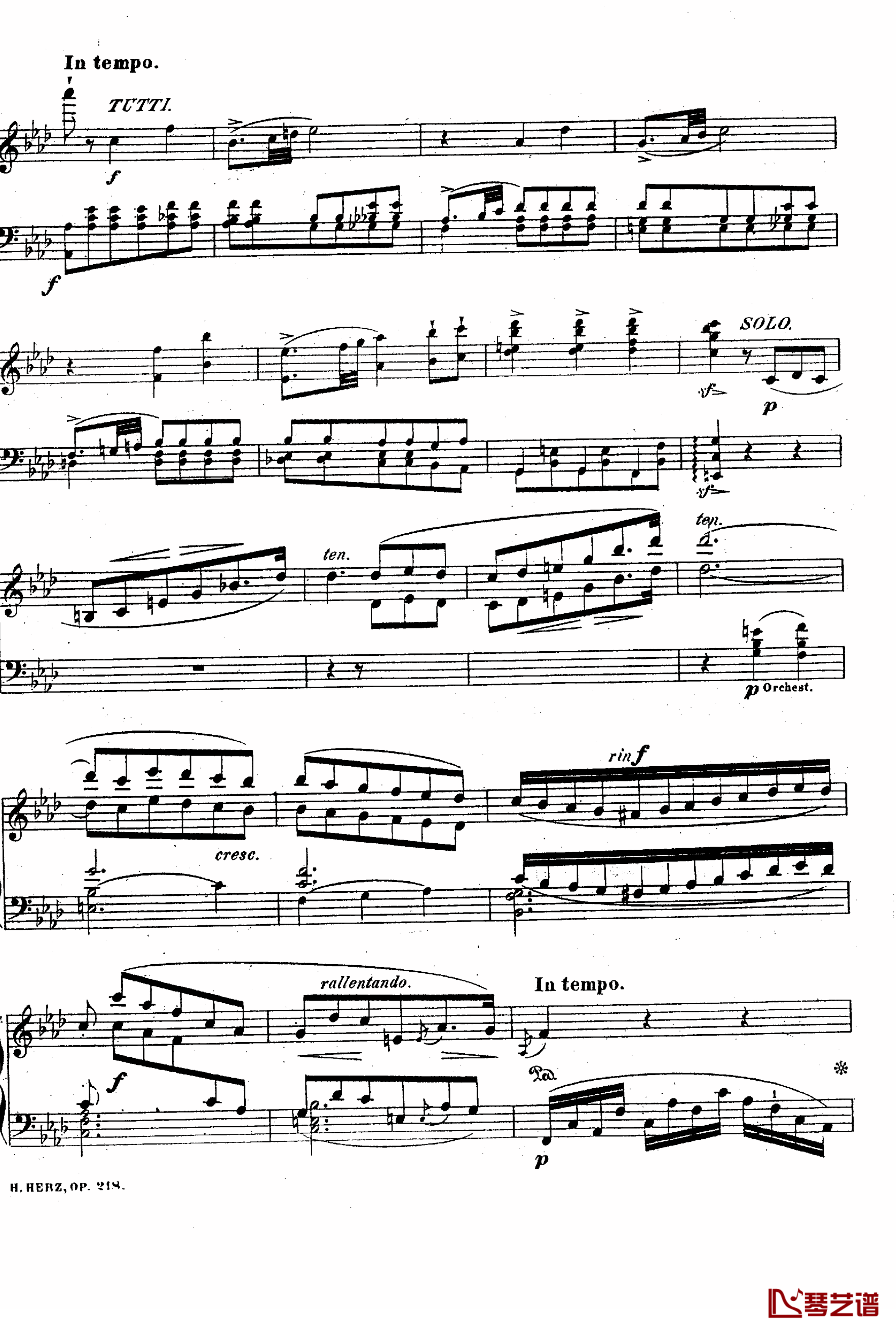 降A大调第八钢琴协奏曲Op.218钢琴谱-赫尔兹3