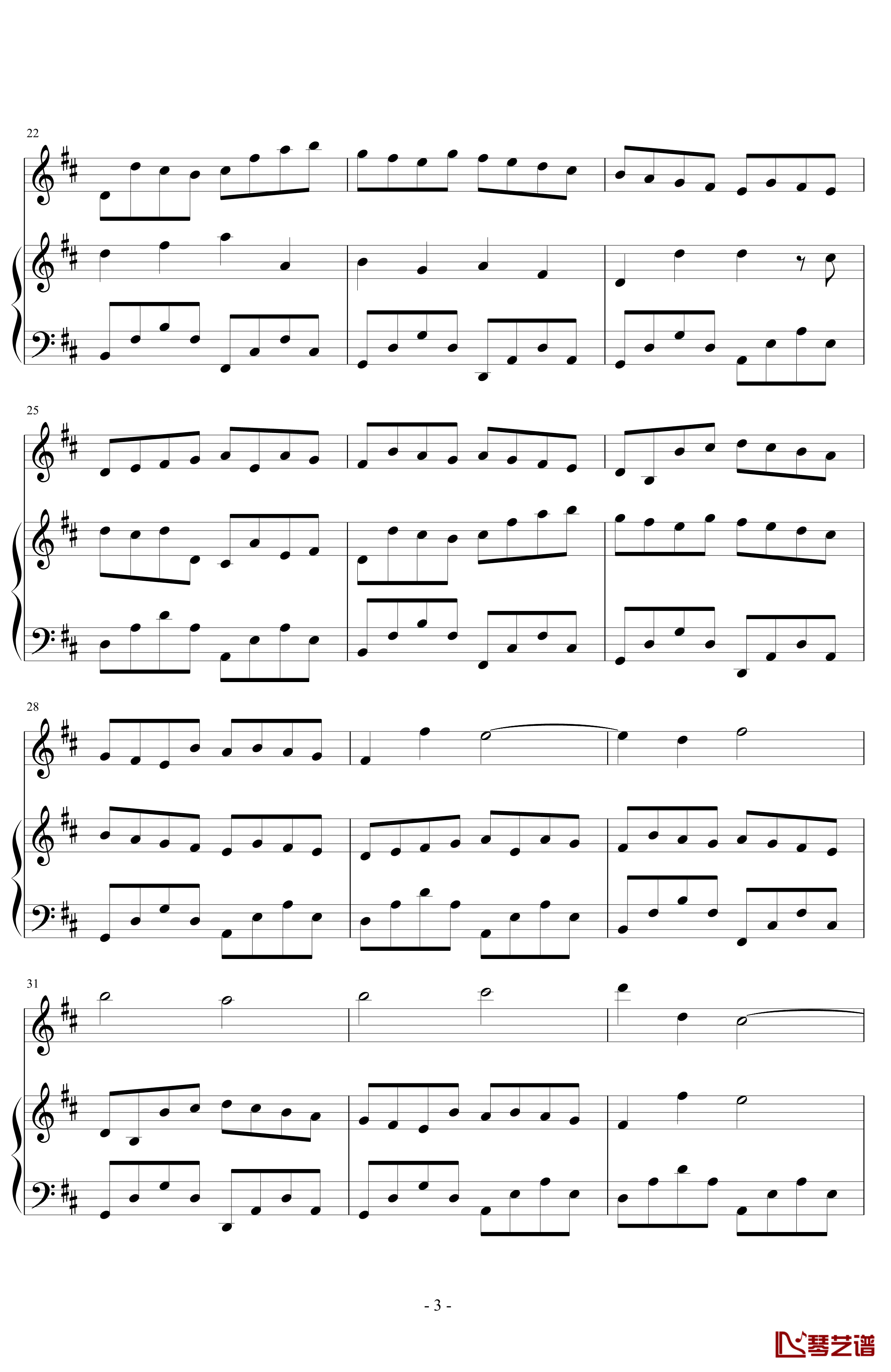 D大调卡农钢琴谱-钢琴小提琴二重奏-帕赫贝尔-Pachelbel3