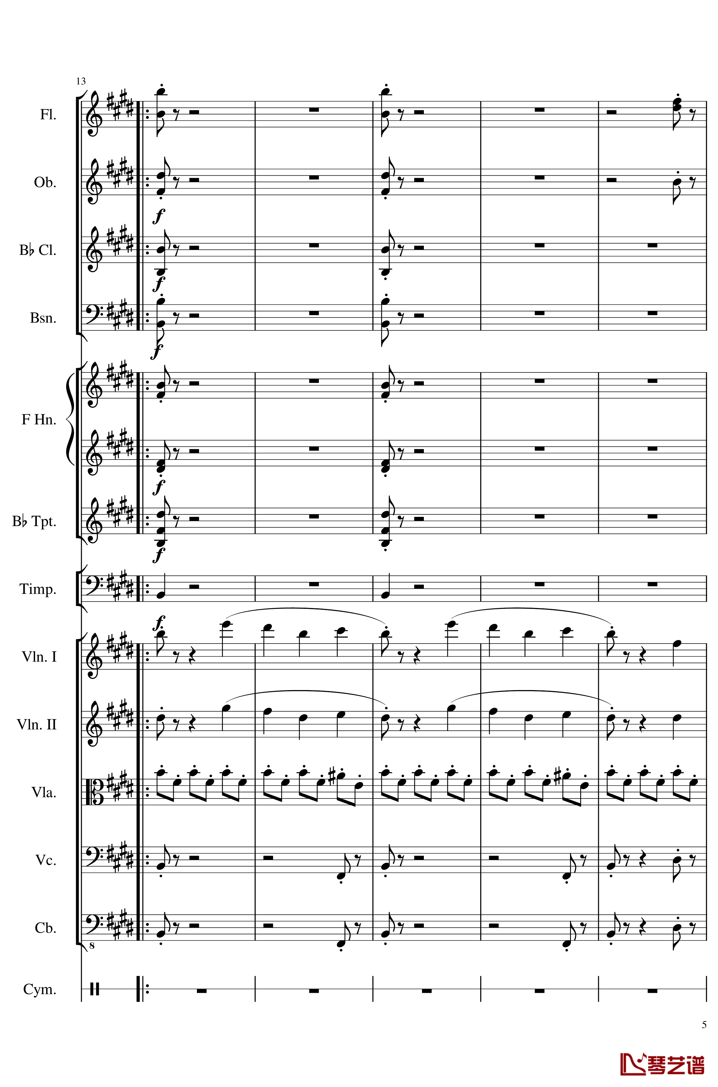 4 Contredanse for Chamber Orchestra, Op.120钢琴谱-No.3-一个球5