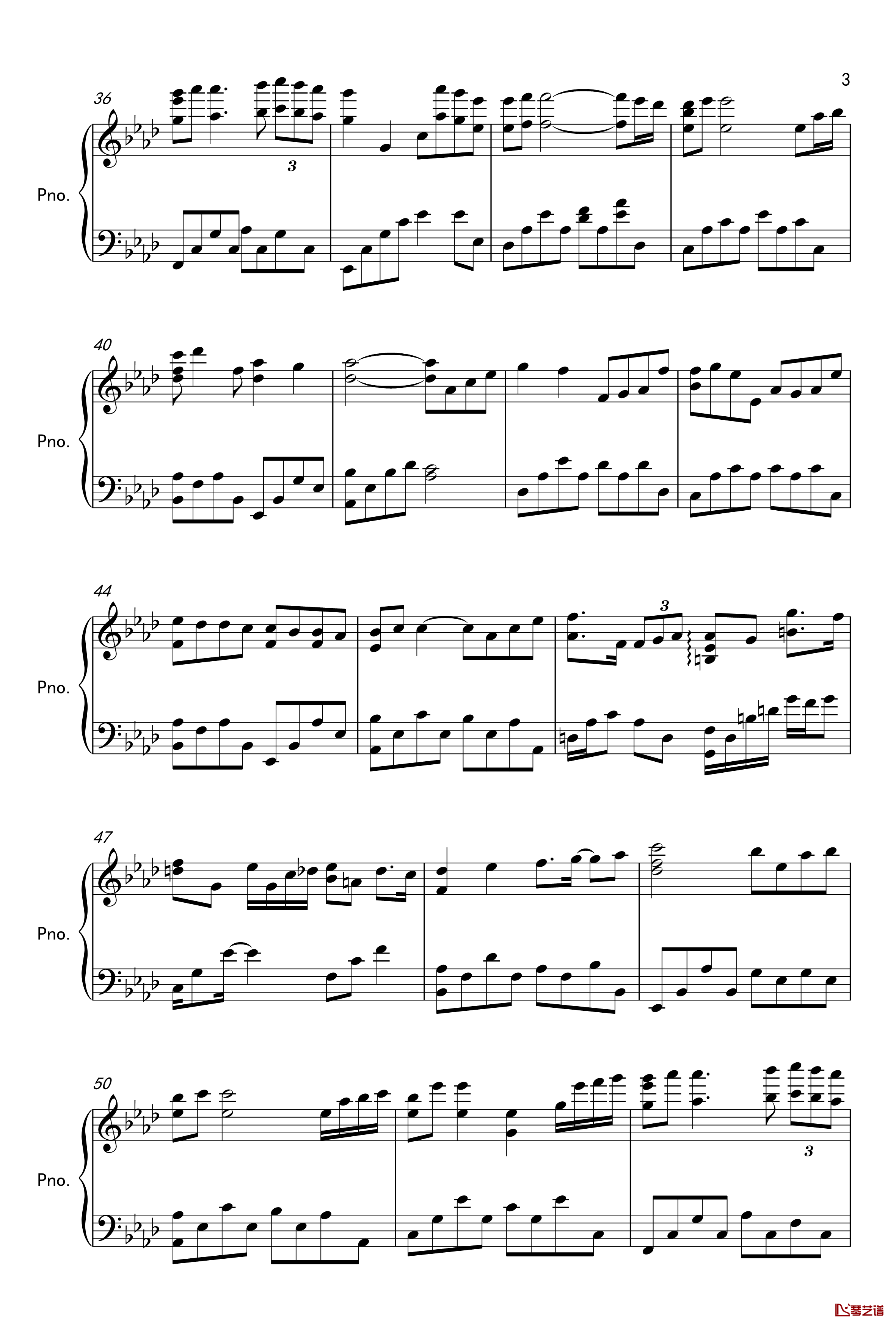 kiss the rain原声版2钢琴谱-Yiruma3