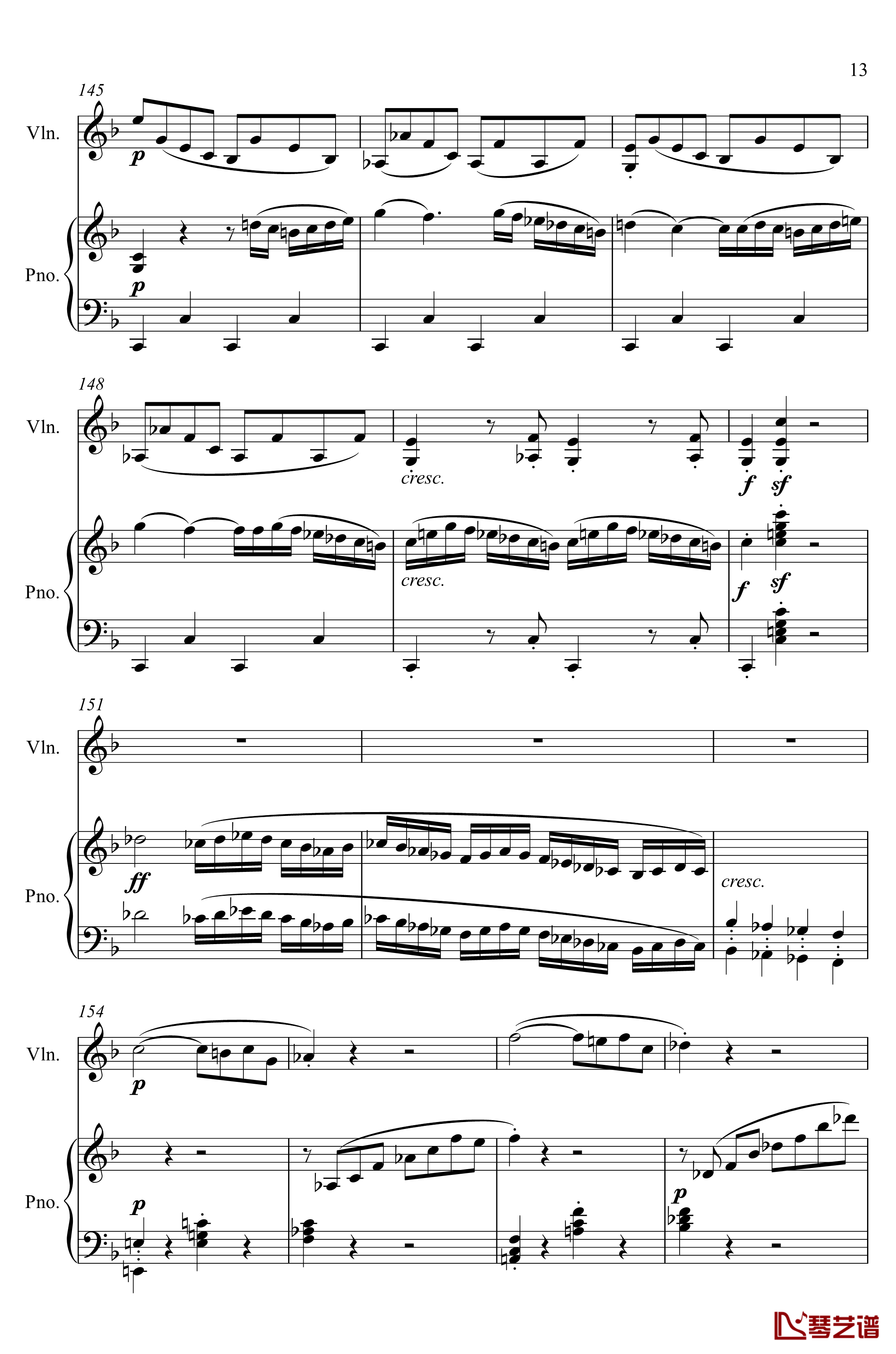 第5小提琴与钢琴奏鸣曲钢琴谱-第一乐章钢琴谱-贝多芬-beethoven13