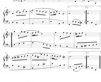 小步舞曲No.10钢琴谱-巴赫
