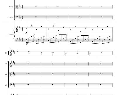 卡农钢琴谱-(长笛+小提琴+中提琴+大提琴+钢琴）-帕赫贝尔-Pachelbel