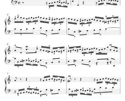 C大调二部创意曲钢琴谱-1723年手稿版-巴哈-Bach, Johann Sebastian