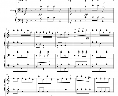 拨奏波尔卡舞曲钢琴谱-四手联弹-约翰·施特劳斯