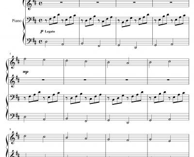 卡农钢琴谱-四手联弹二重奏-Johann Pachelbel