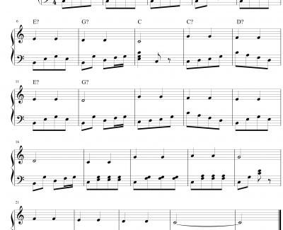 小星星钢琴谱-简易版-莫扎特
