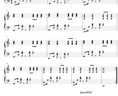 简单和弦恰恰恰音型钢琴谱-jerry5743