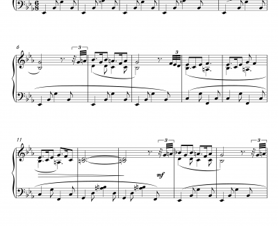 Barcarolle钢琴谱-船歌-半璧