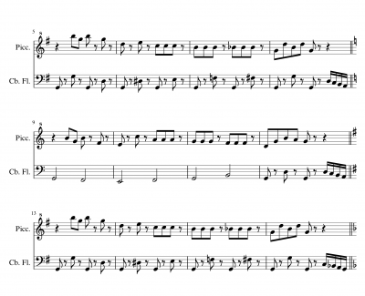 短笛和倍低音长笛双重奏钢琴谱-SS4C0001