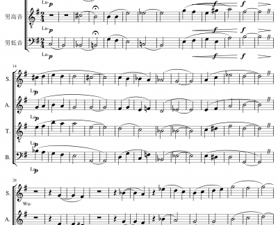 SATB Vocalise钢琴谱-Op.unb-一个球