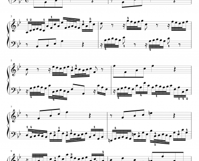 二部创意曲NO.14钢琴谱-有指法-巴赫-P.E.Bach