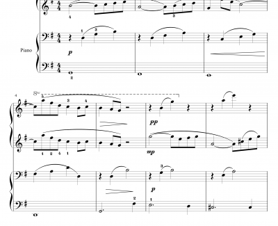 如歌钢琴谱-四手联弹-巴赫-P.E.Bach