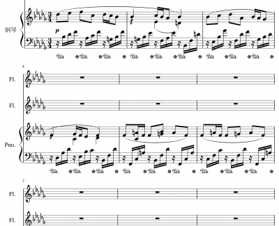 Faure:Clair de lune, Op.46 No.2钢琴谱-福雷-Arr.Rube