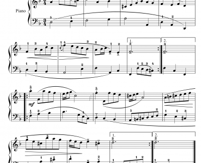 小步舞曲钢琴谱-No.10-巴赫-P.E.Bach