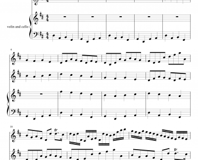 卡农原版钢琴谱-三小提琴-大提琴-帕赫贝尔-Pachelbel