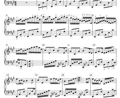 卡农连奏练习曲钢琴谱-xvv12345