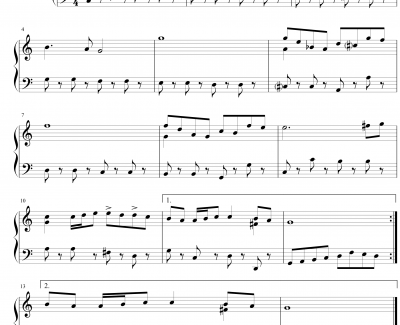 G弦之歌钢琴谱-简单版-巴赫-P.E.Bach