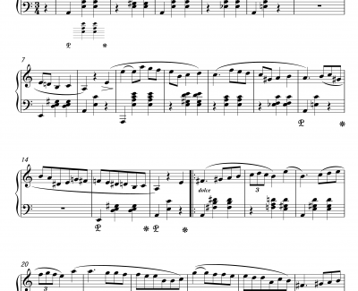 玛祖卡钢琴谱-WN 60-chopin-肖邦a小调
