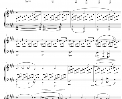 贝多芬月光曲第一乐章钢琴谱-beethoven