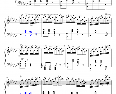 黑键练习曲改编版钢琴谱-肖邦-chopin
