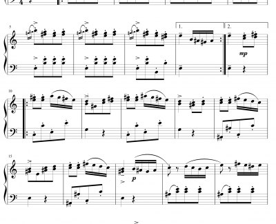 土耳其进行曲阿拉伯音阶版钢琴谱-莫扎特