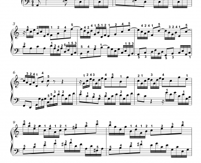 二部创意曲钢琴谱-13-bwv784-详细指法-巴赫-P.E.Bach