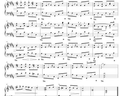  Op.28 No.11 带指法、踏板钢琴谱-B大调前奏曲-肖邦-chopin
