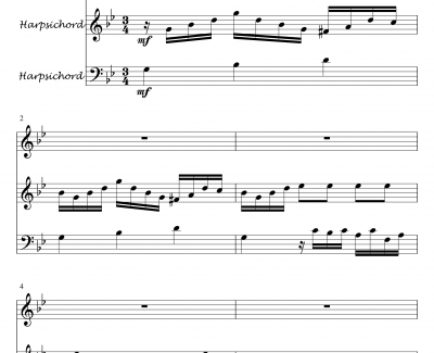 长笛与羽管键琴奏鸣曲第一乐章钢琴谱-巴赫-P.E.Bach